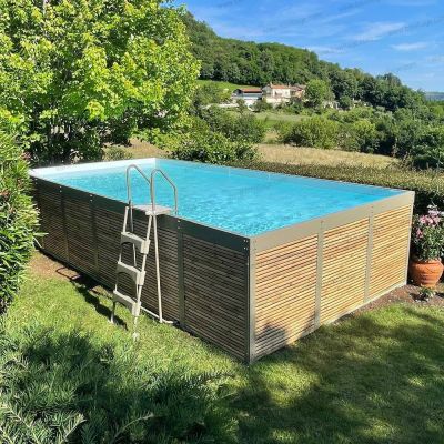 Foto clienti 1 - Piscina Laghetto fuori terra rivestita in Bambù ANTEA<sup>®</sup> 4,12 x 2,12 h.1,26 m